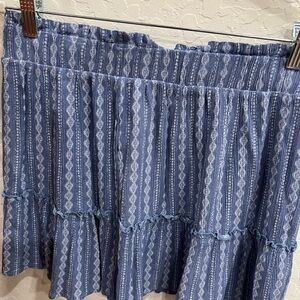 Pink Rose Blue and White Bubble Mini Skirt